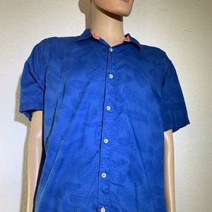 Ocean Blue Casual Button Down Short Sleeve